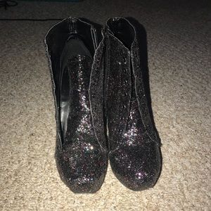 Glitter High Heeled Booties